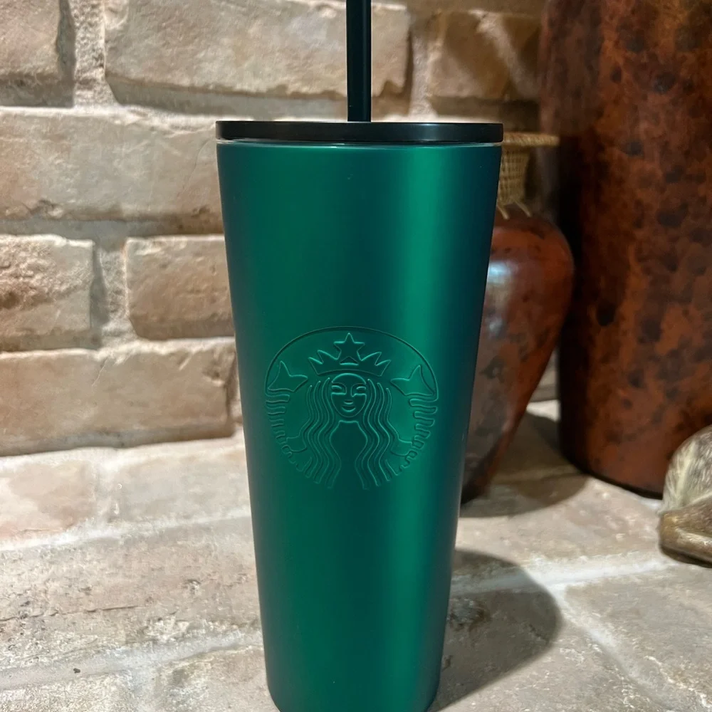 New~ Starbucks Green Soft Touch Stainless-Steel Cold Cup - 24 fl oz